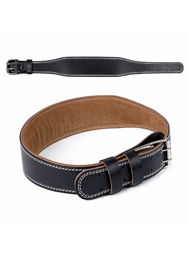 Maanys Weight lifting belt , Durable Black Belt with Contoured Design and Double-Prong Metal Buckle , Improve Your Powerlifting Form & Technique - Image 1